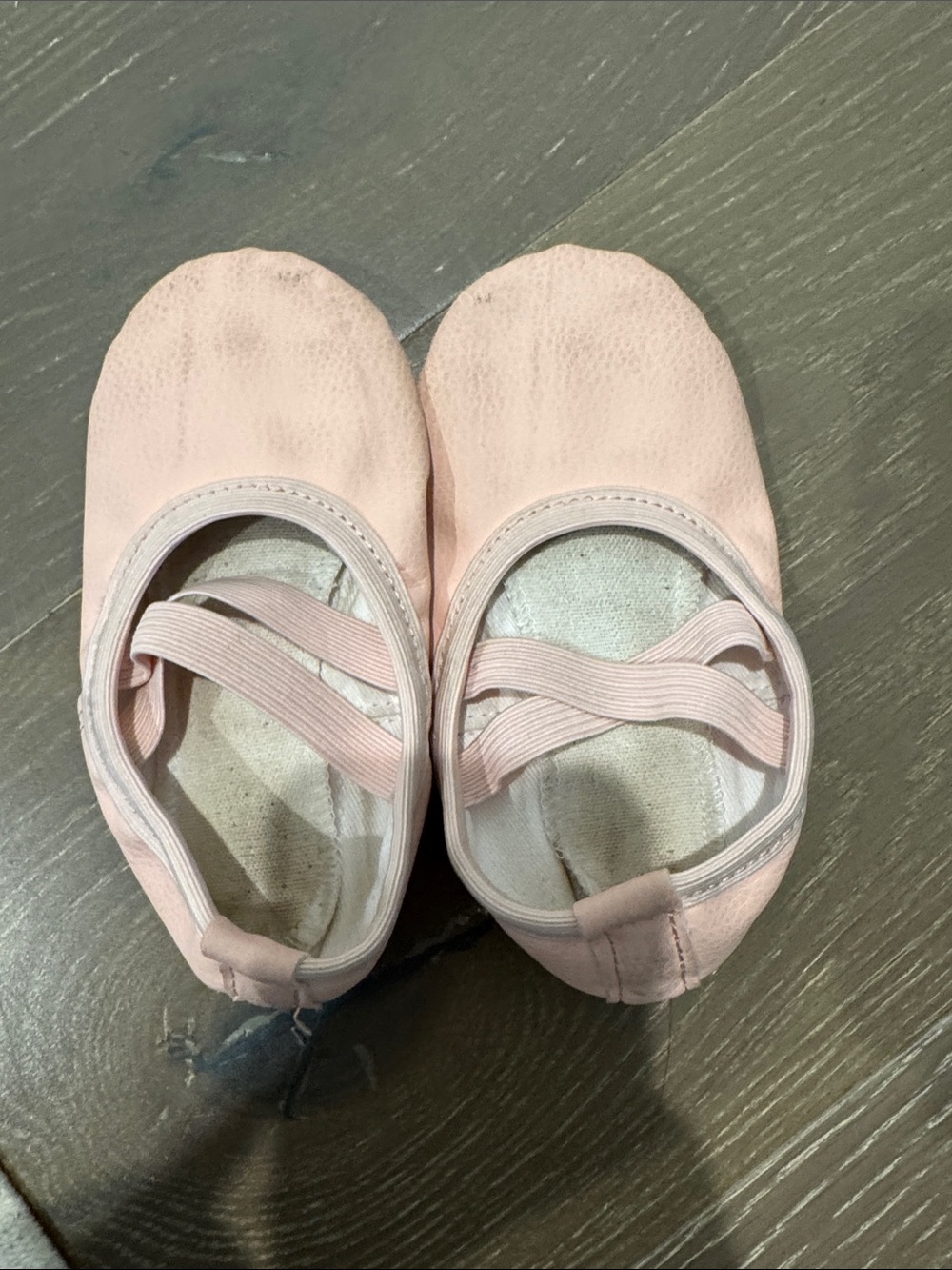 Kids Pink Ballet Flats with Elastic Cross Straps